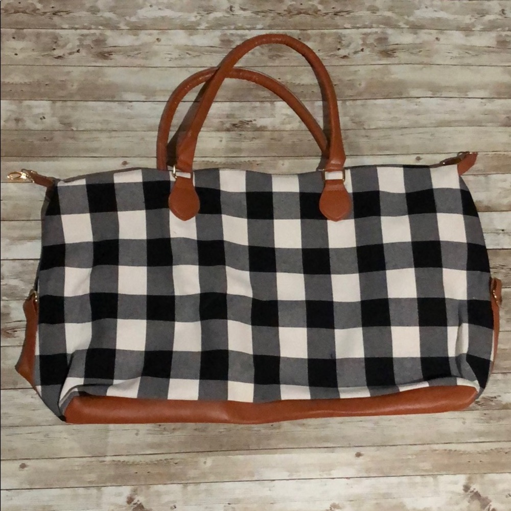 Plaid Weekender Tote